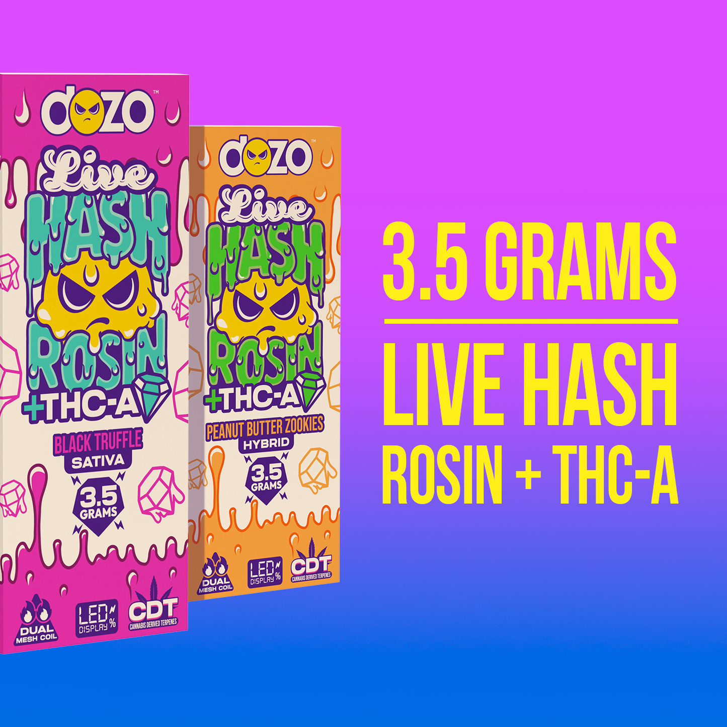 3.5g Dozo Live Hash Rosin THC-A Vape