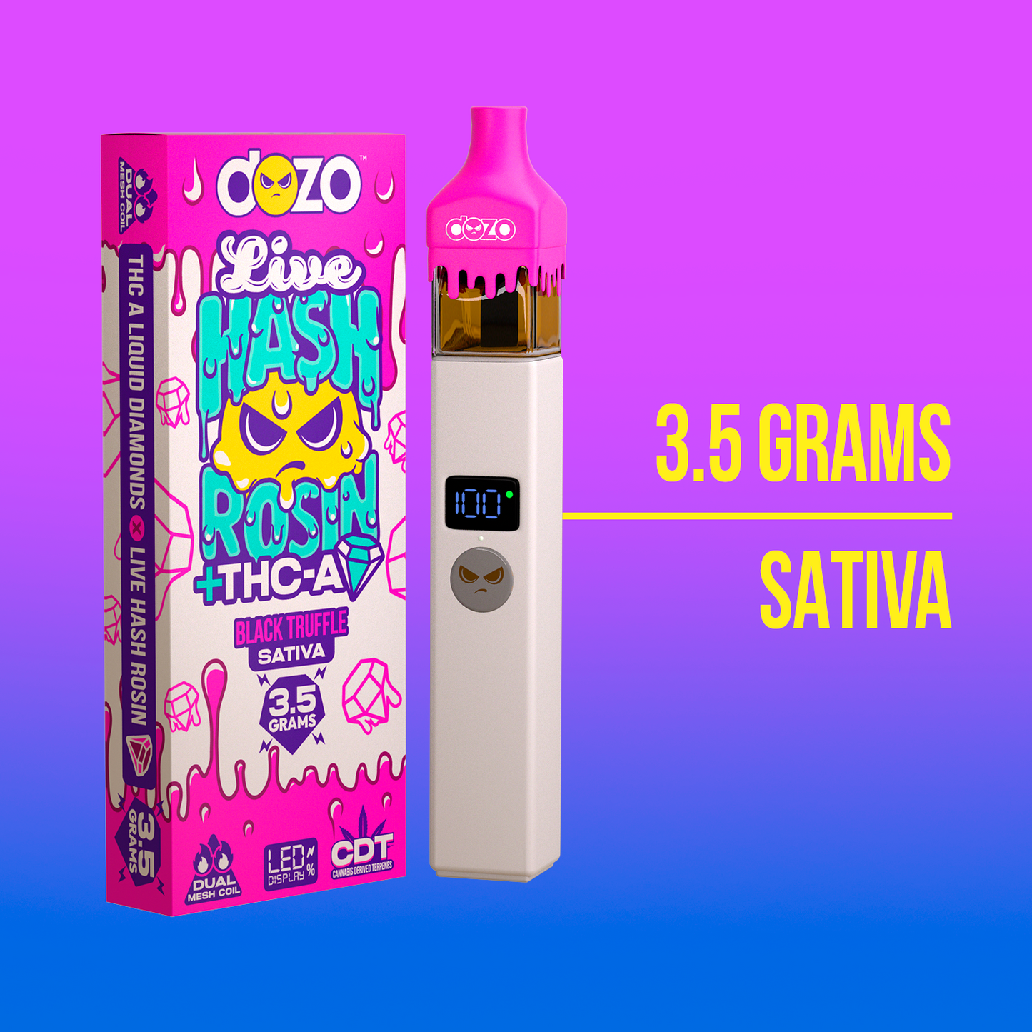 3.5g Dozo Live Hash Rosin THC-A Vape