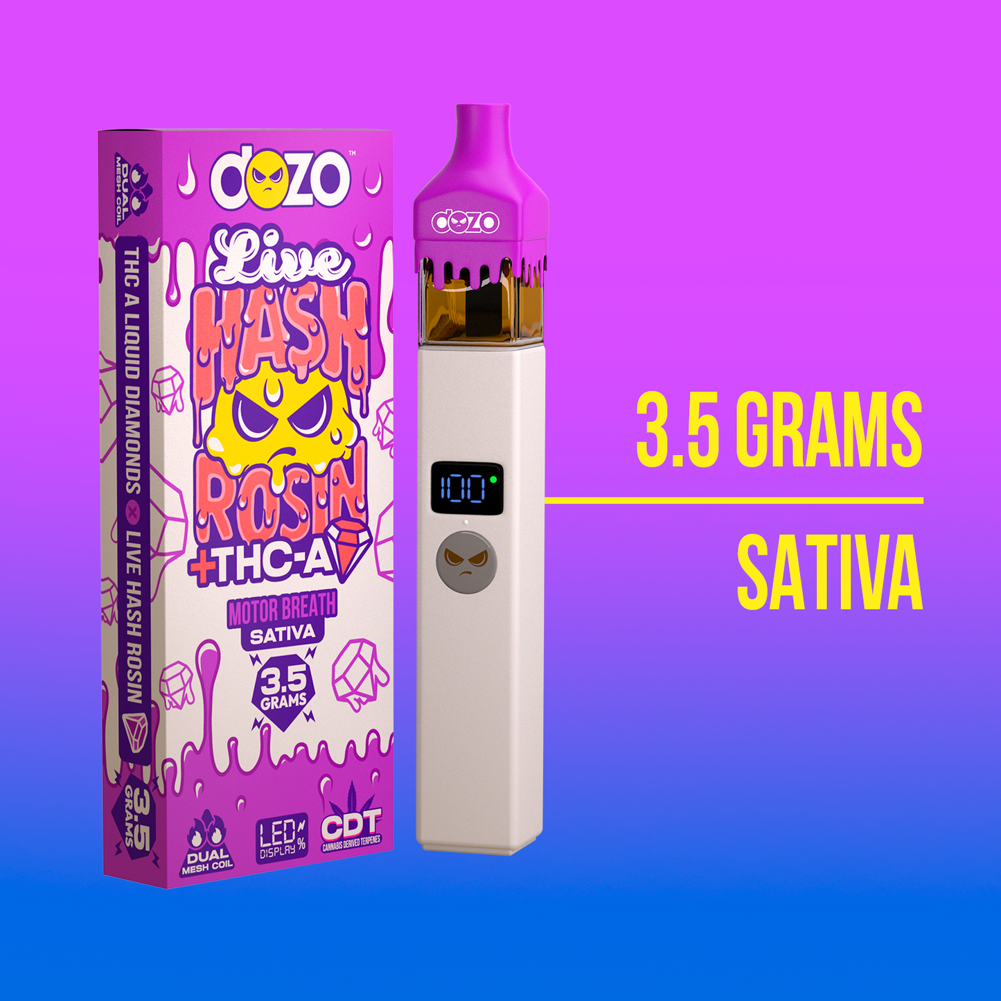 3.5g Dozo Live Hash Rosin THC-A Vape