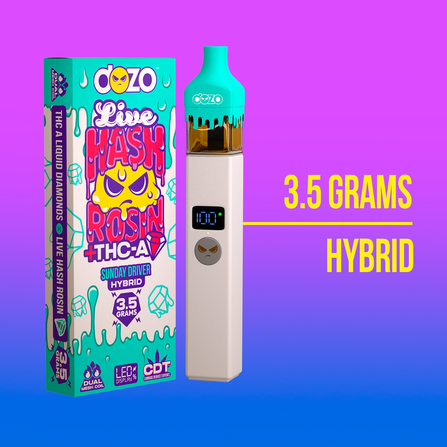 3.5g Dozo Live Hash Rosin THC-A Vape