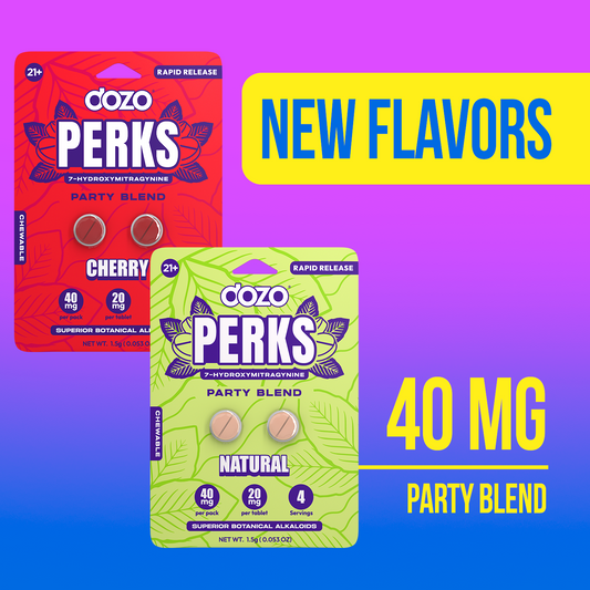 NEW FLAVORS Dozo PERKS 7-HYDROXYMITRAGYNINE | 2ct (40 mg Per Pack)