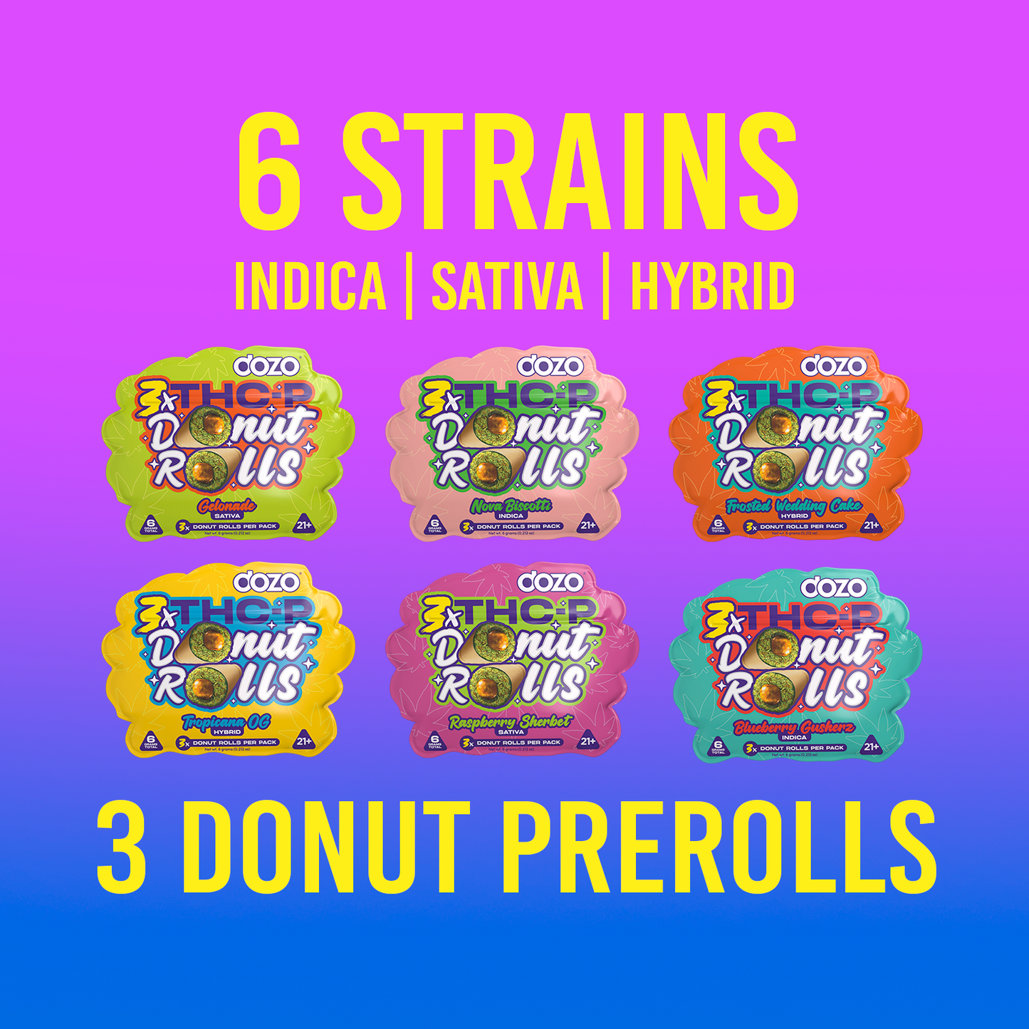 Dozo Donut Prerolls 6 grams (3ct)