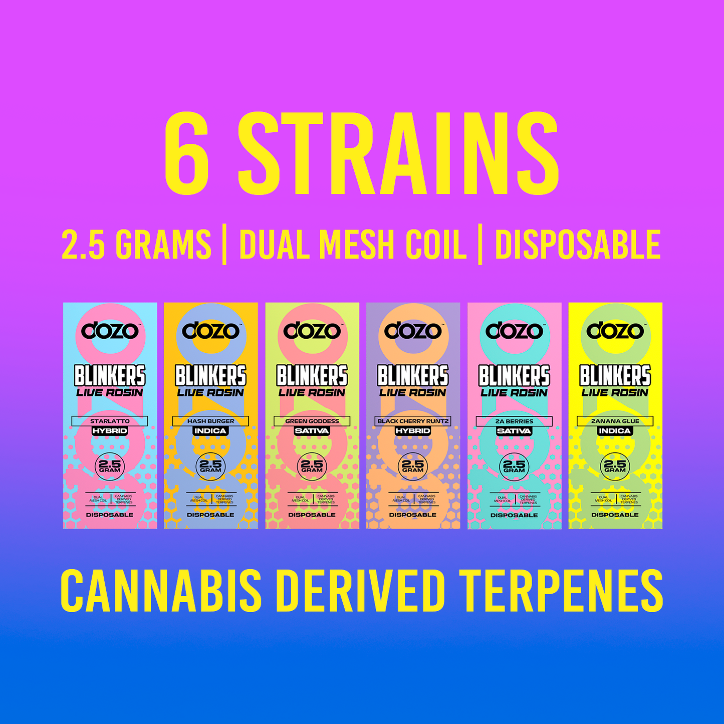 2.5g Dozo Blinkers Live Rosin Disposable Vape