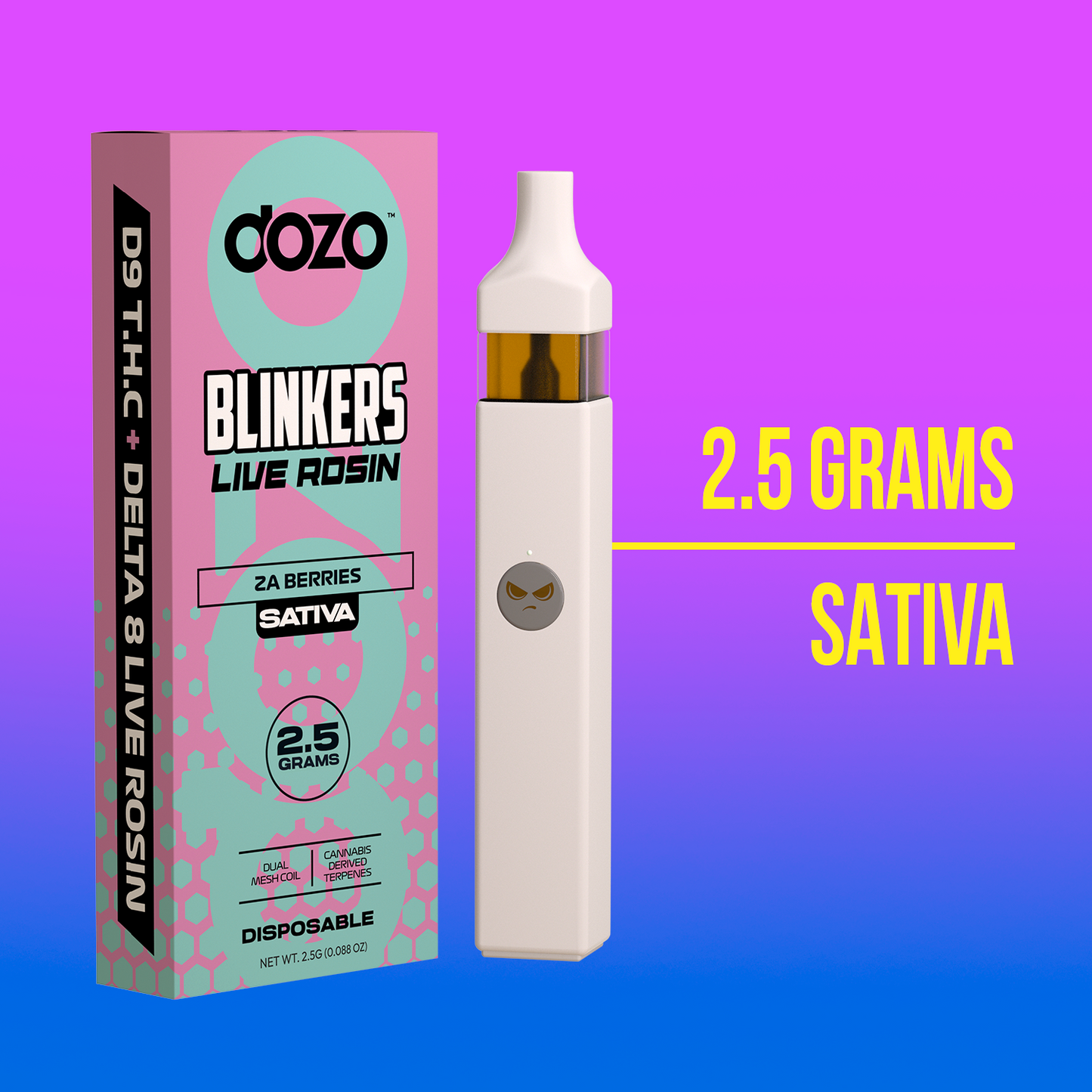 2.5g Dozo Blinkers Live Rosin Disposable Vape