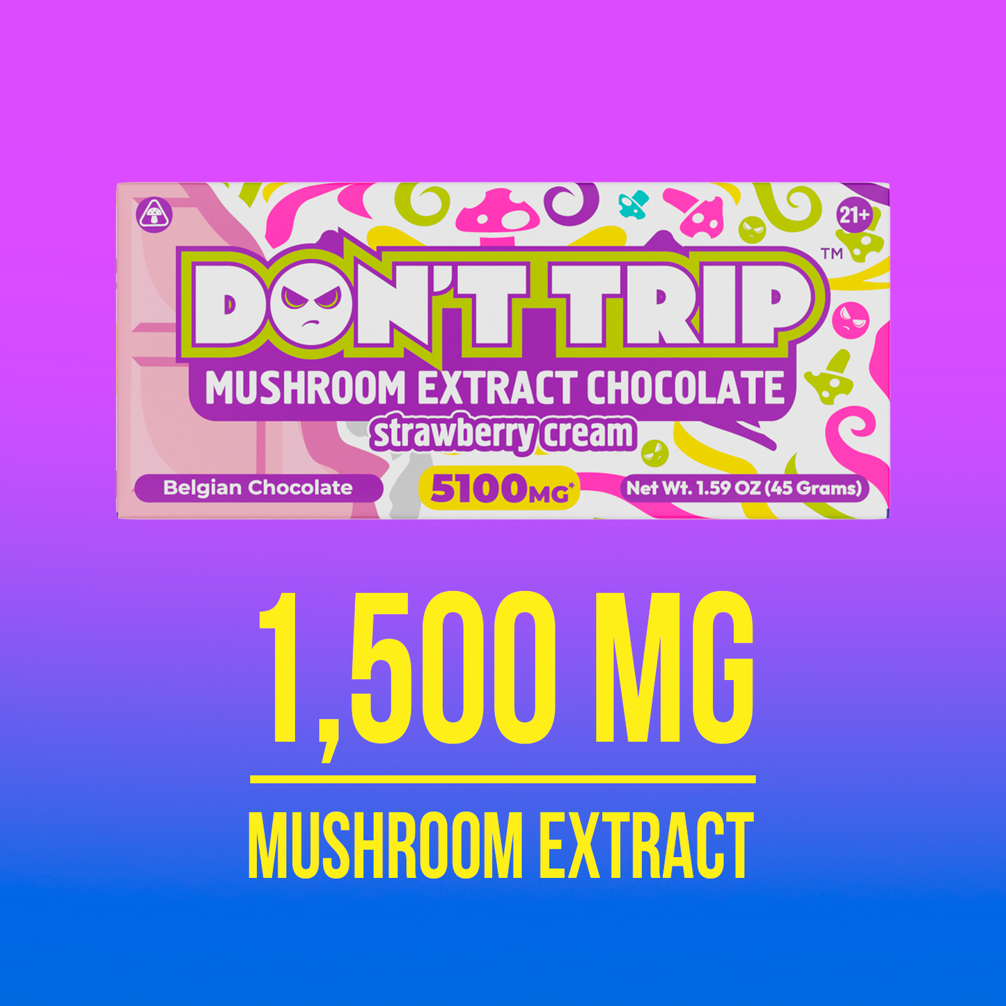 Don't Trip Mushroom Extract Chocolate 510mg | Milk Chocolate