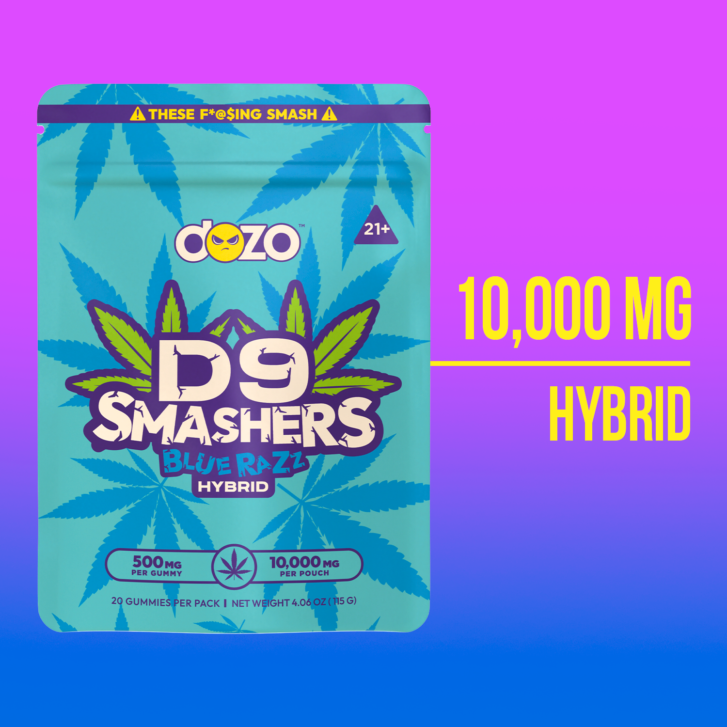 D9 Blue Razz D9 Smasher Gummies | Blue Razz (Hybrid) | 25% OFF Today! – dozo