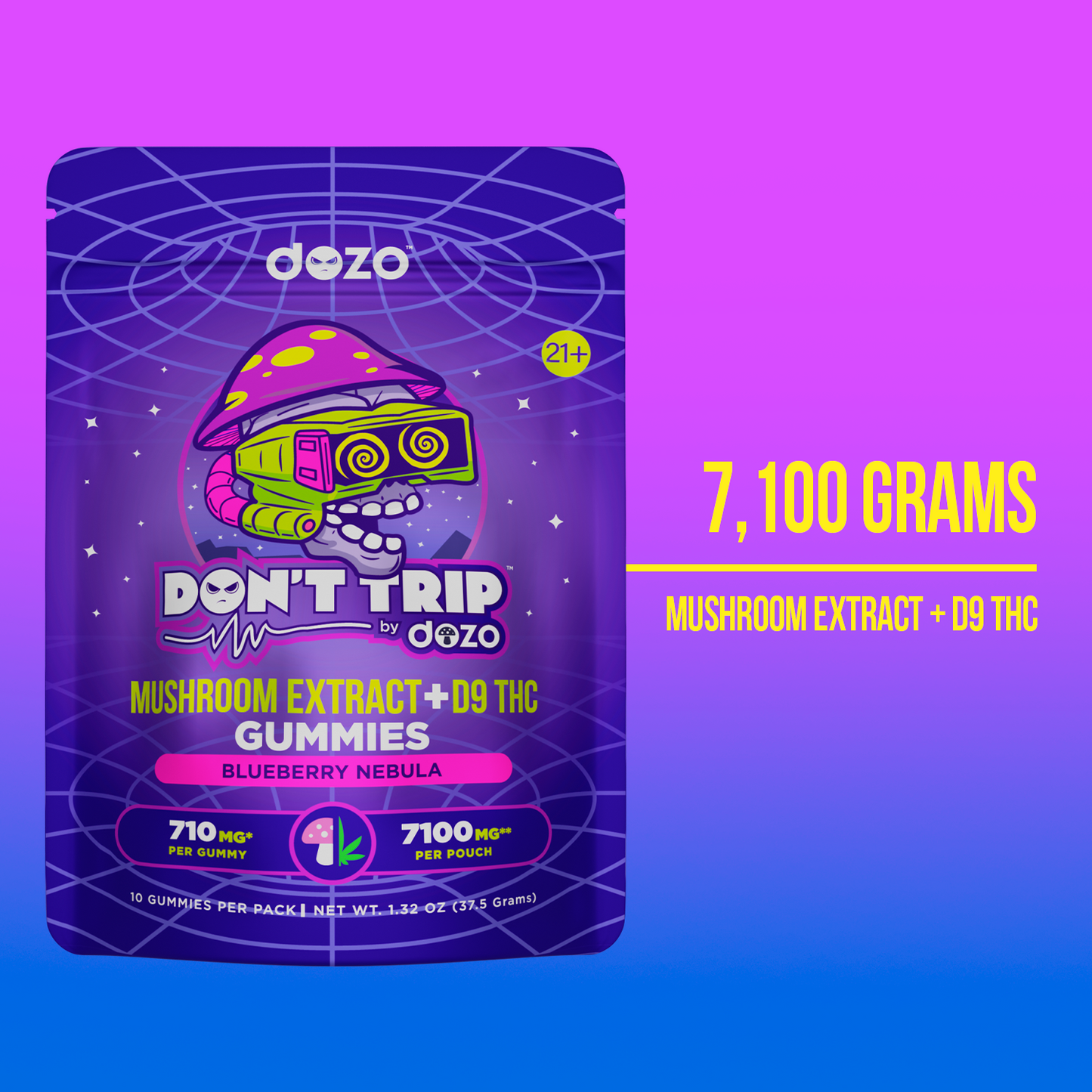 Don’t Trip Mushroom D9 Gummies | Strawberry Kiwi Dust