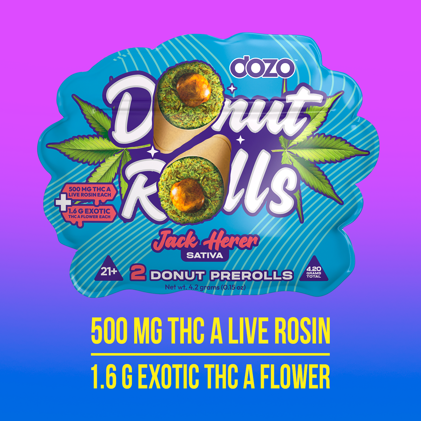 Dozo Donut Prerolls 4.20 g | Jack Herer (Sativa)