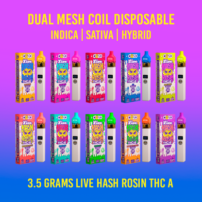 3.5g Dozo Live Hash Rosin THC-A Vape: Black Truffle (Sativa)