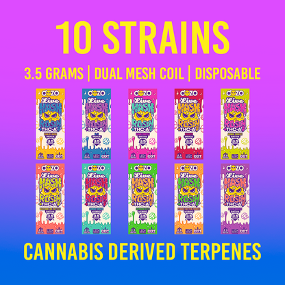 3.5g Dozo Live Hash Rosin THC-A Vape: Black Truffle (Sativa)