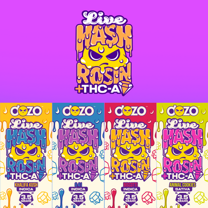 3.5g Dozo Live Hash Rosin THC-A Vape: Rainbow Belts (Hybrid)