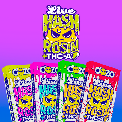 2.5g Dozo Live Hash Rosin THC-A Vape: Animal Cookies (Sativa)