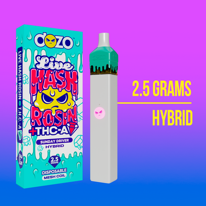 2.5g Dozo Live Hash Rosin THC-A Vape: Motor Breath (Sativa)