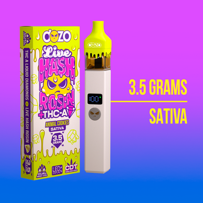 3.5g Dozo Live Hash Rosin THC-A Vape: Motor Breath (Sativa)
