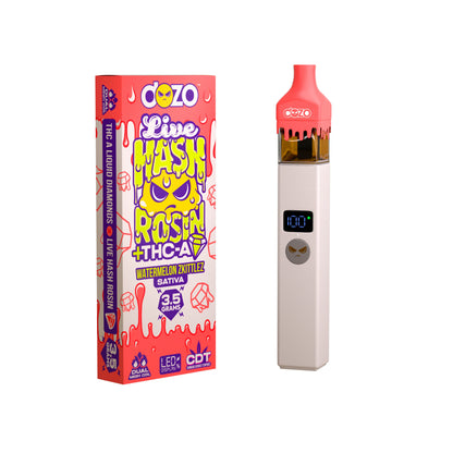 3.5g Dozo Live Hash Rosin THC-A Vape: Watermelon Zkittlez (Sativa)