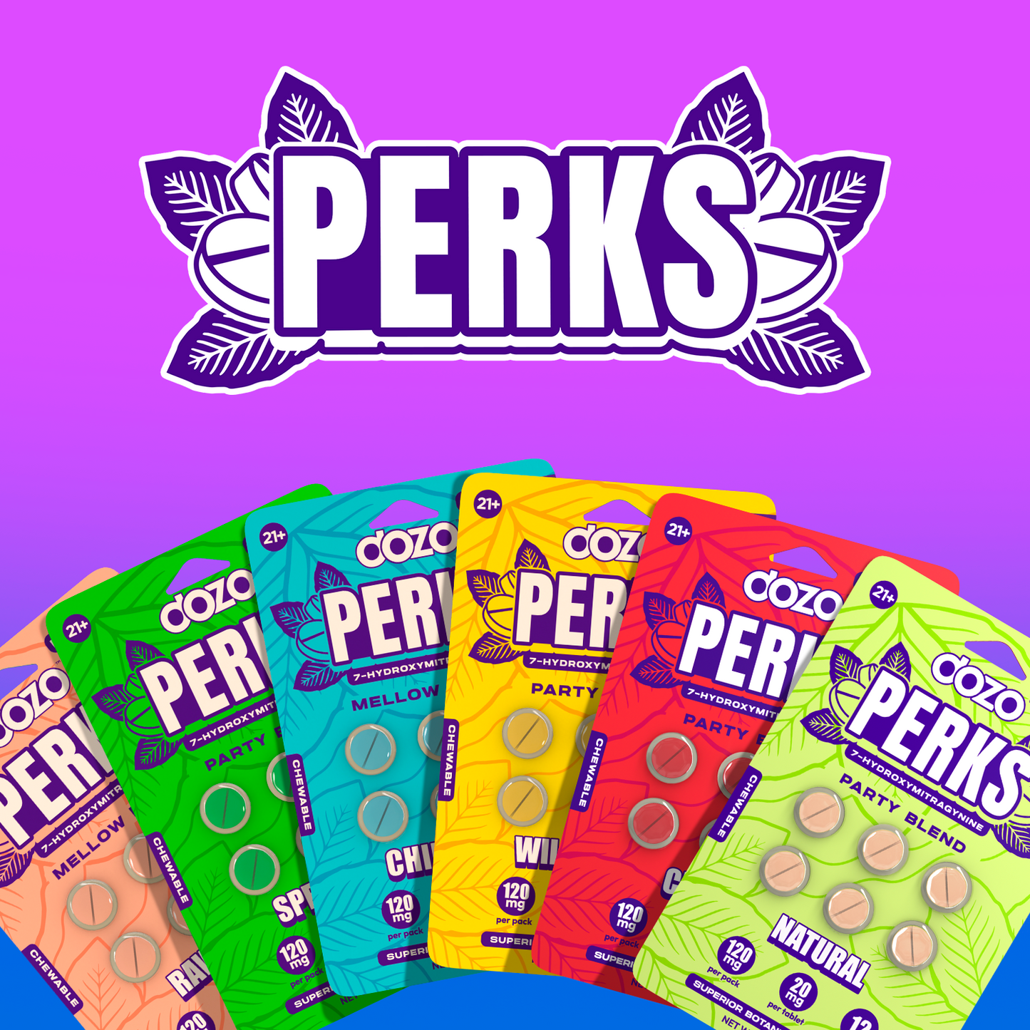 NEW 6ct Dozo PERKS 7-HYDROXYMITRAGYNINE | 6ct (120 mg Per Pack)