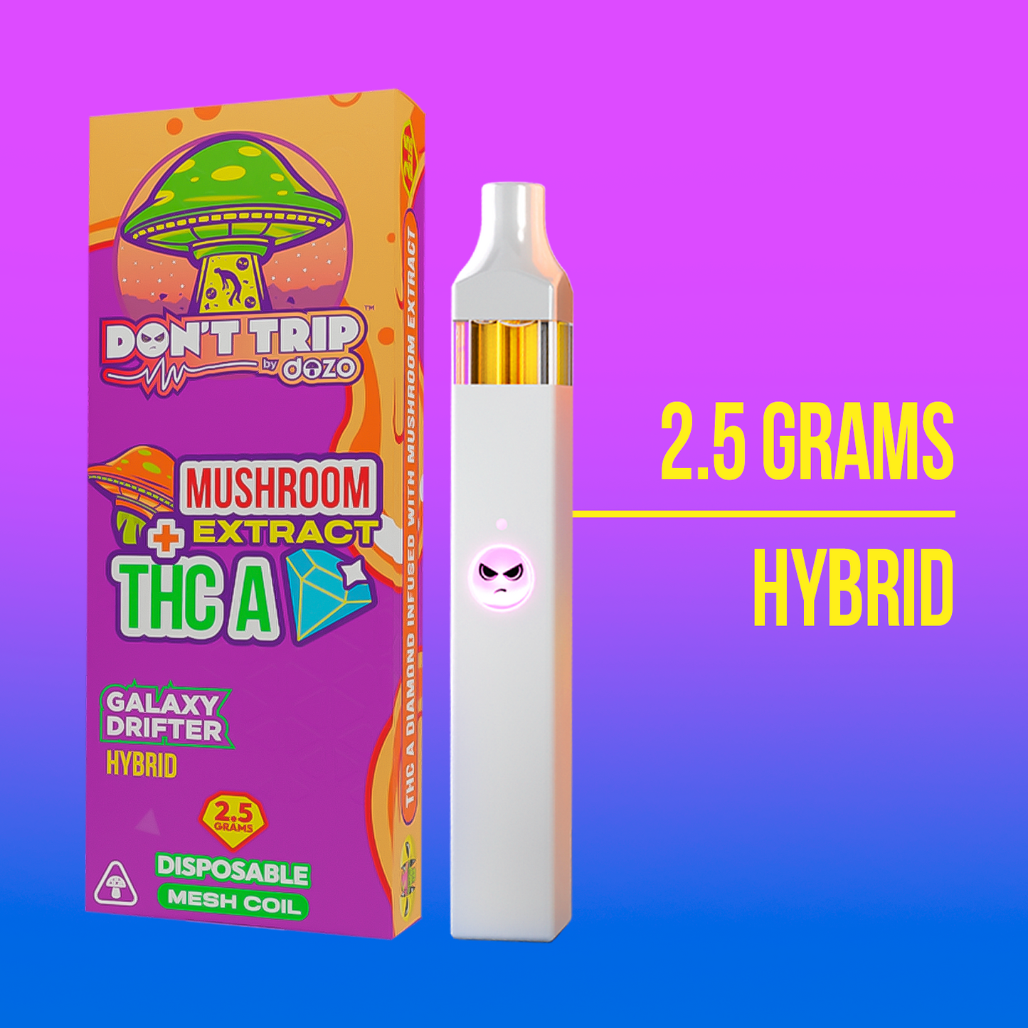 2.5g Don't Trip Mushroom Vape: Smurf's Dream (Sativa)