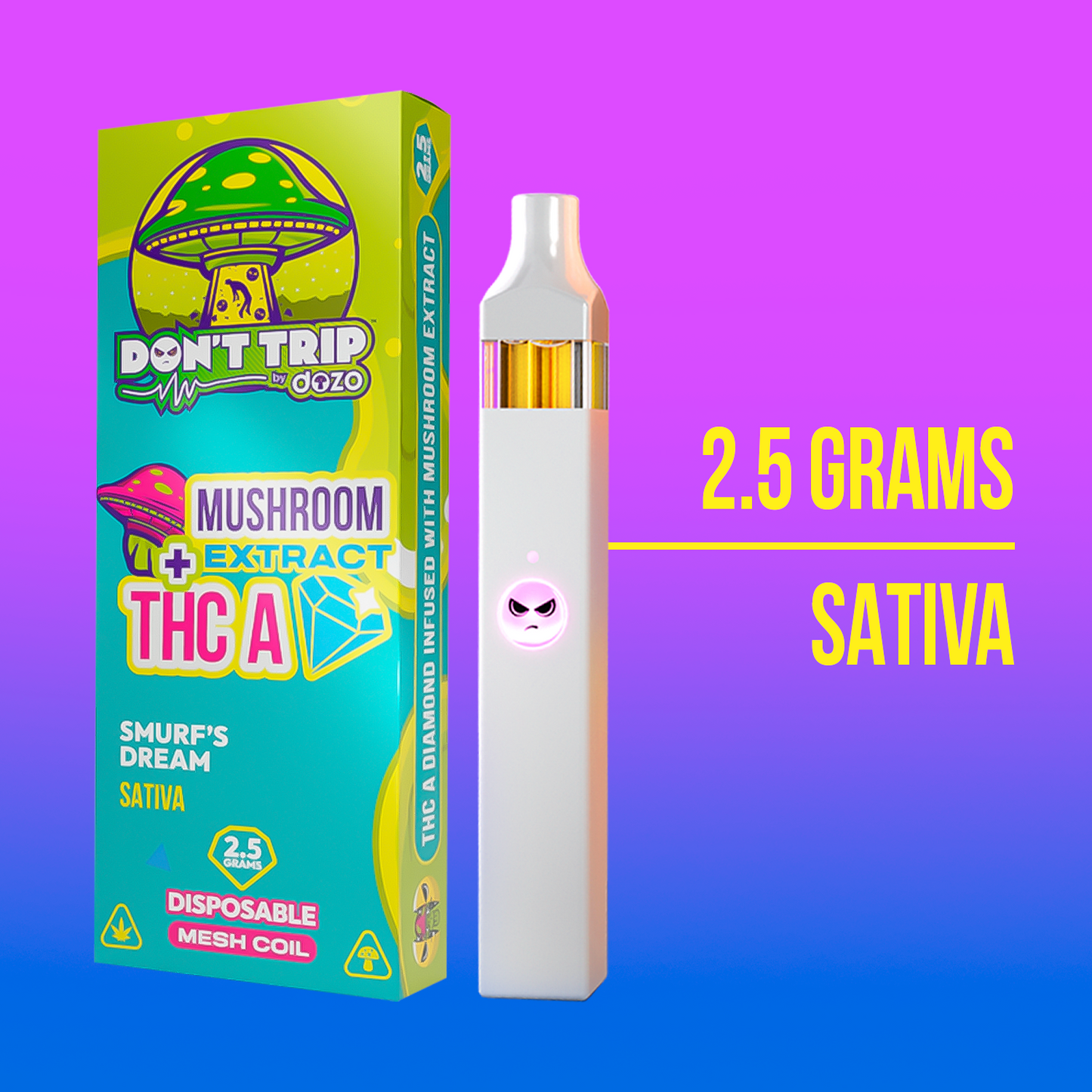 2.5g Don't Trip Mushroom Vape: Shroom Dongers (Hybrid)