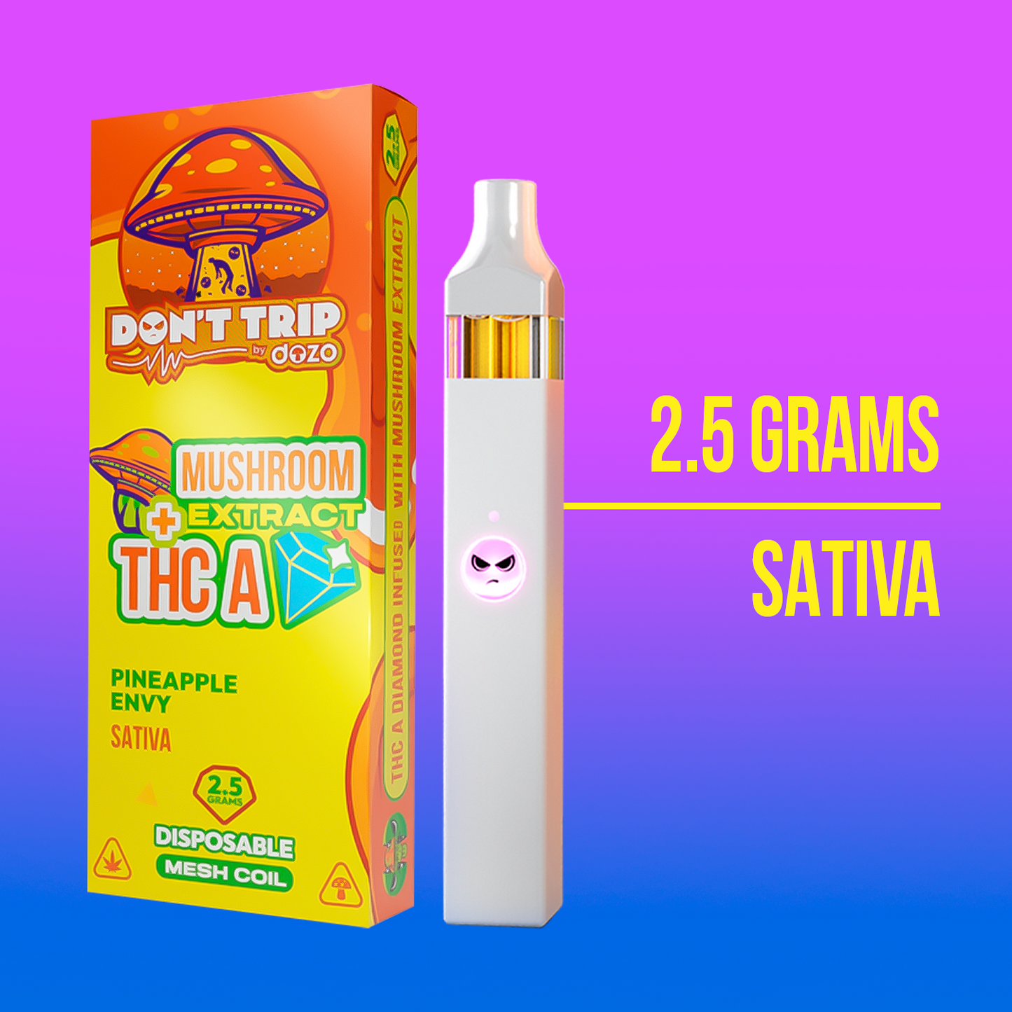 2.5g Don't Trip Mushroom Vape: Cosmic Donut (Sativa)