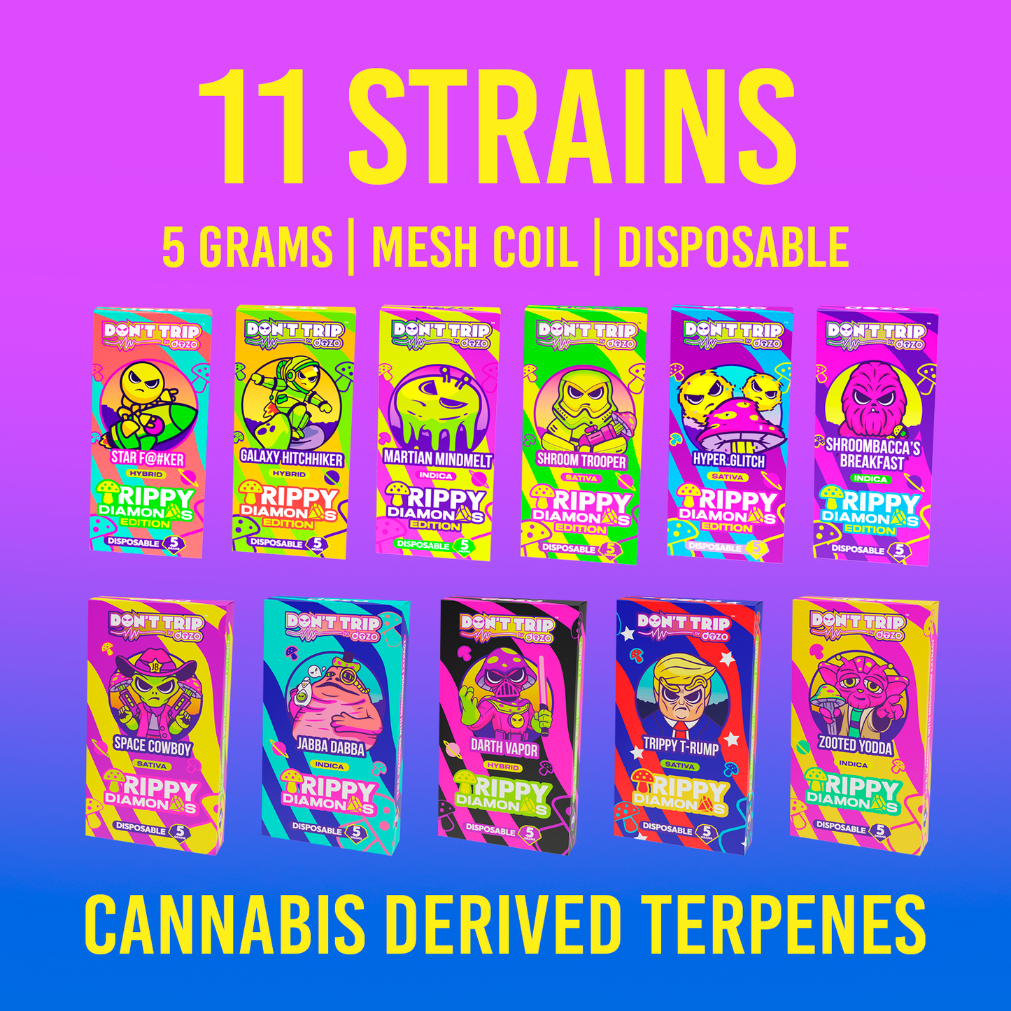 5g Trippy Dimonds Mushroom Vape | Starfucker (Hybrid)