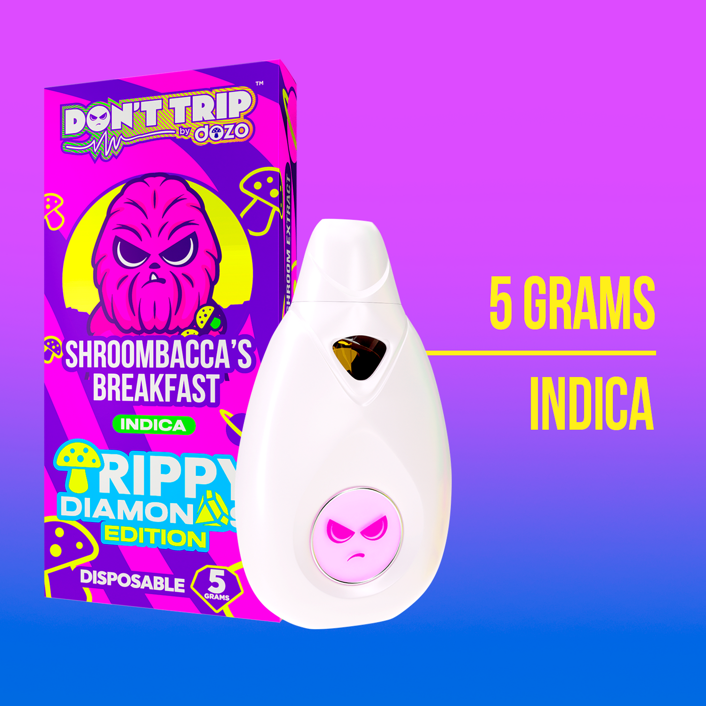 5g Trippy Dimonds Mushroom Vape: Zooted Yooda (Indica)