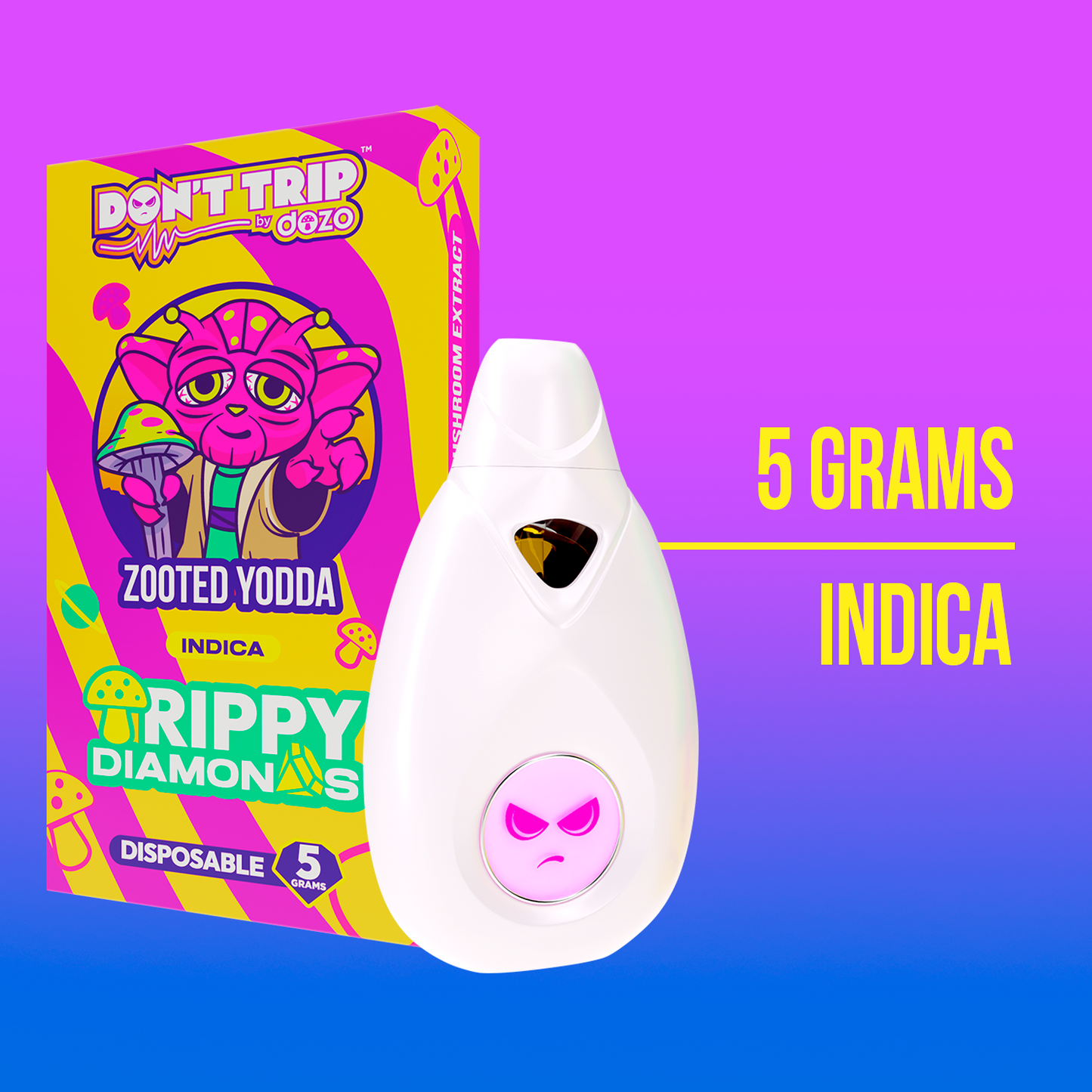 5g Trippy Dimonds Mushroom Vape: Jabba Dabba (Indica)