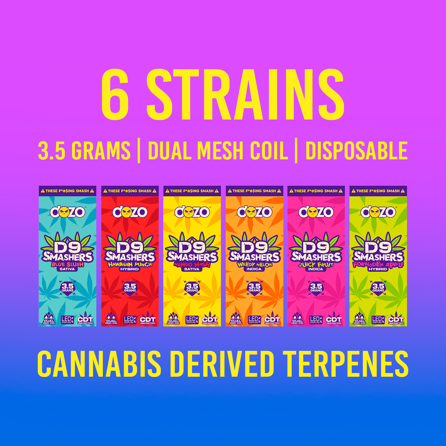 3.5g Dozo D9 Smashers THC-A Disposable